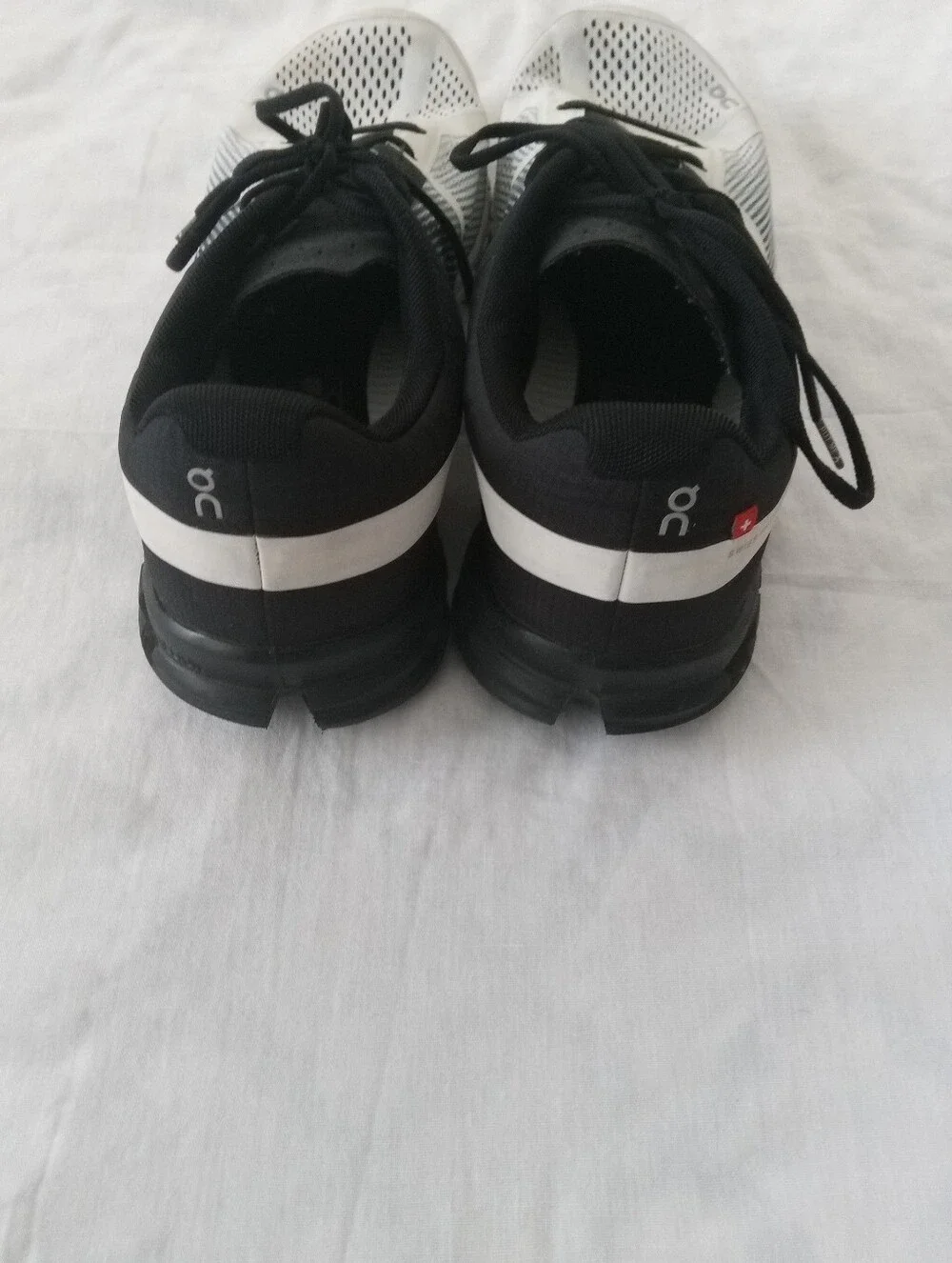 On Running Men's Black and White Mesh Sneakers